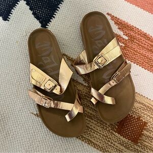 3/$15 Gold Two Band Footbed Sandals
